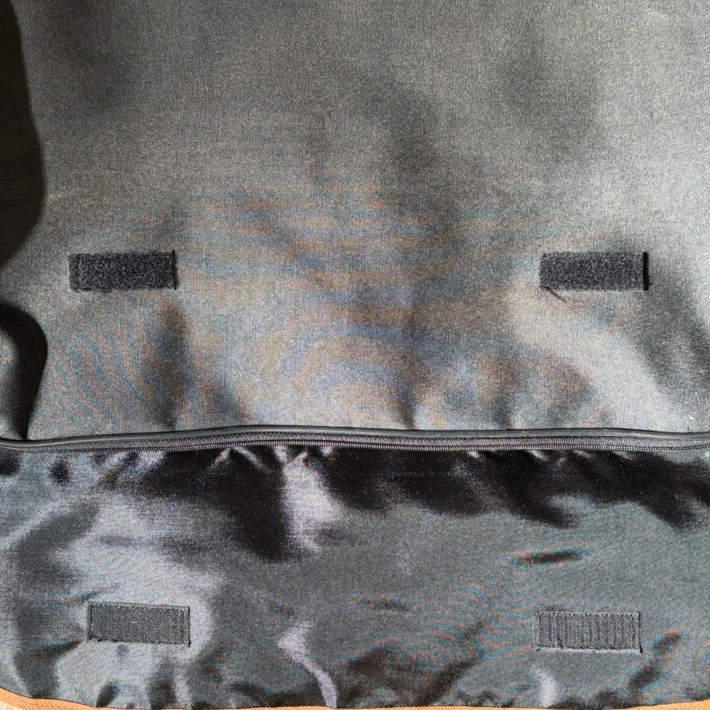 Jeep Travel Garment Bag Black Canvas Tan Trim‎ Suit Carrier Vintage